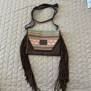 Ariat Brown and Tan Fringe Crossbody Bag